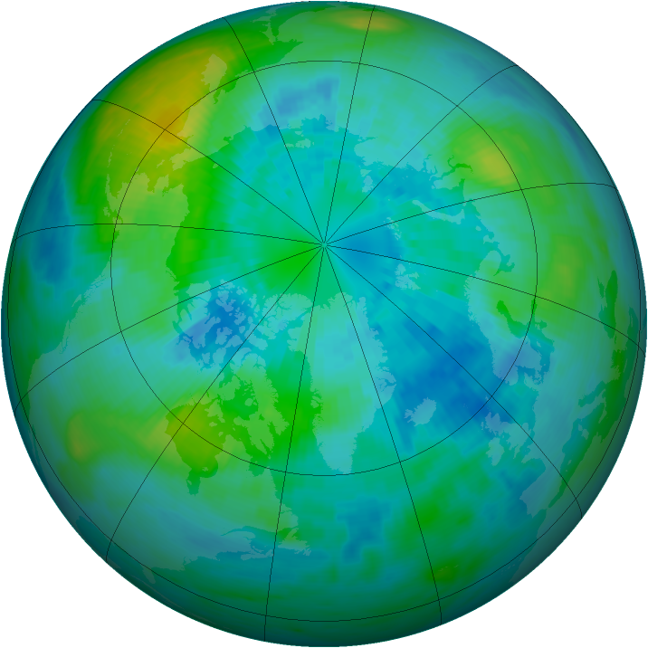 Arctic ozone map for 29 September 1985